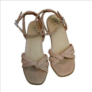 Kids Tan Sandals Open Toe Braided Straps Size 13